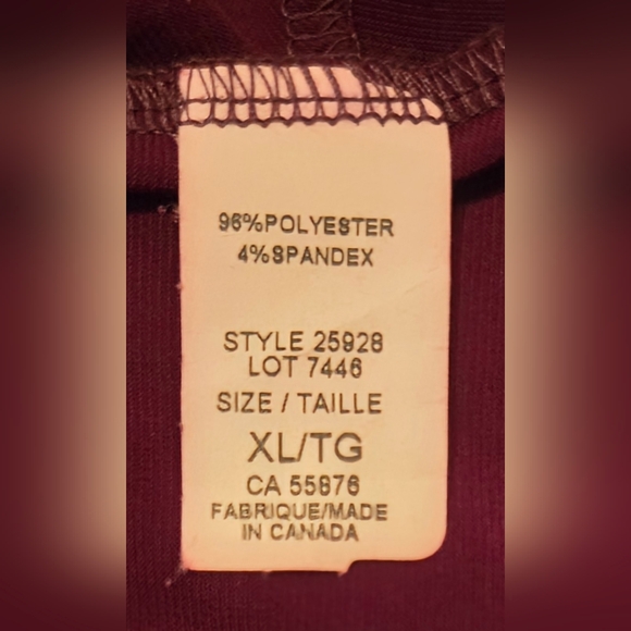 CDN! Robin Barré; Size XL; Burgundy/Purple Long Sleeve Top; Twist Knot at Bottom - Picture 8 of 14
